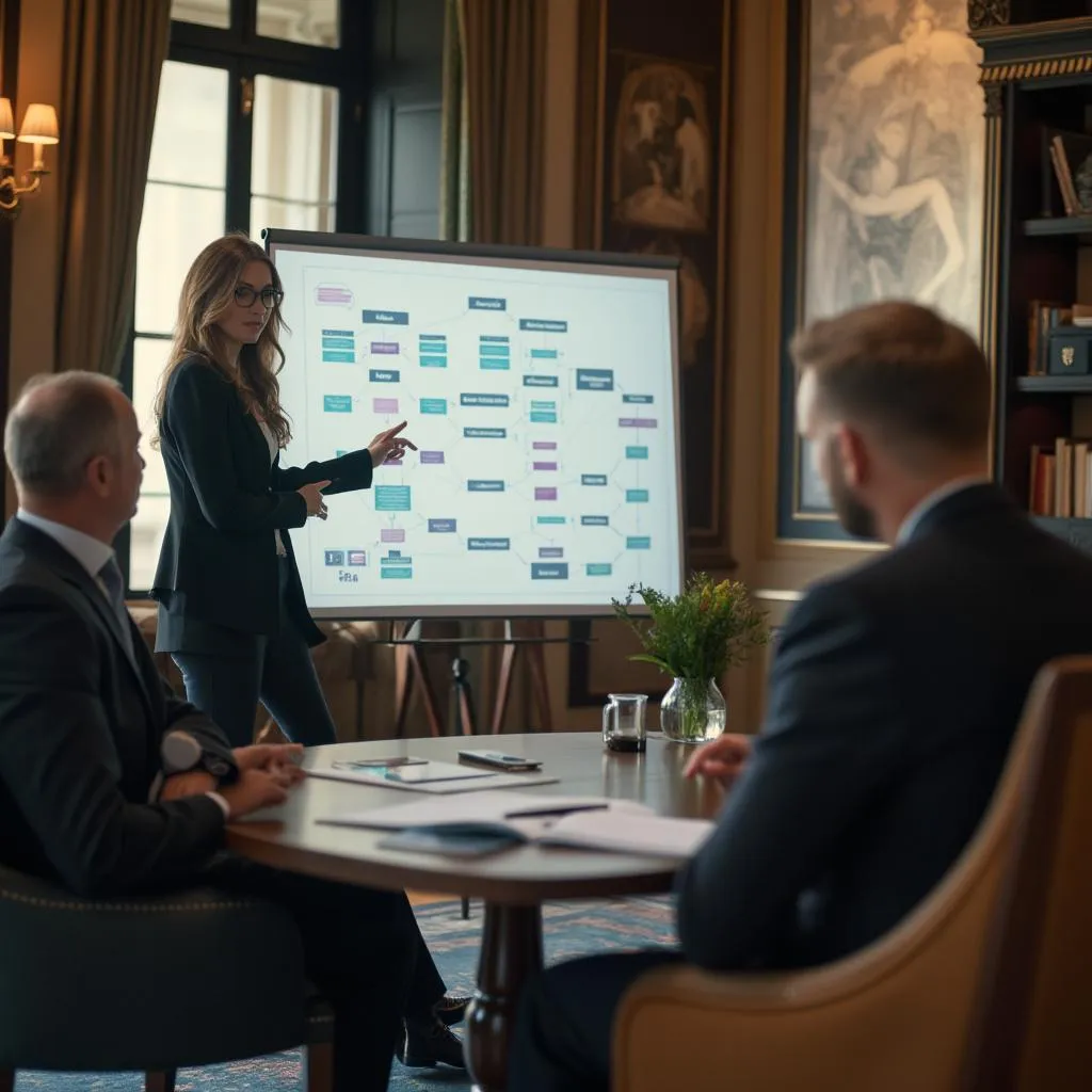 Consultor presentando ideas